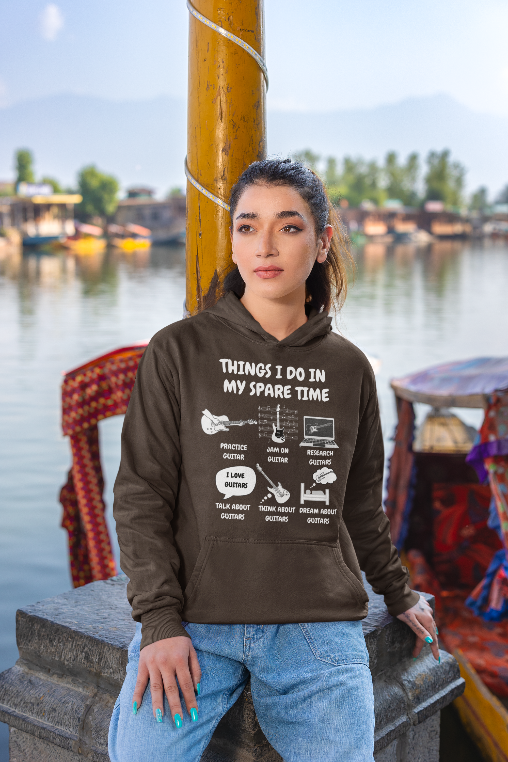 Things I Do in My Spare Time Guitar Hoodie - Funny Guitarist Hoodie