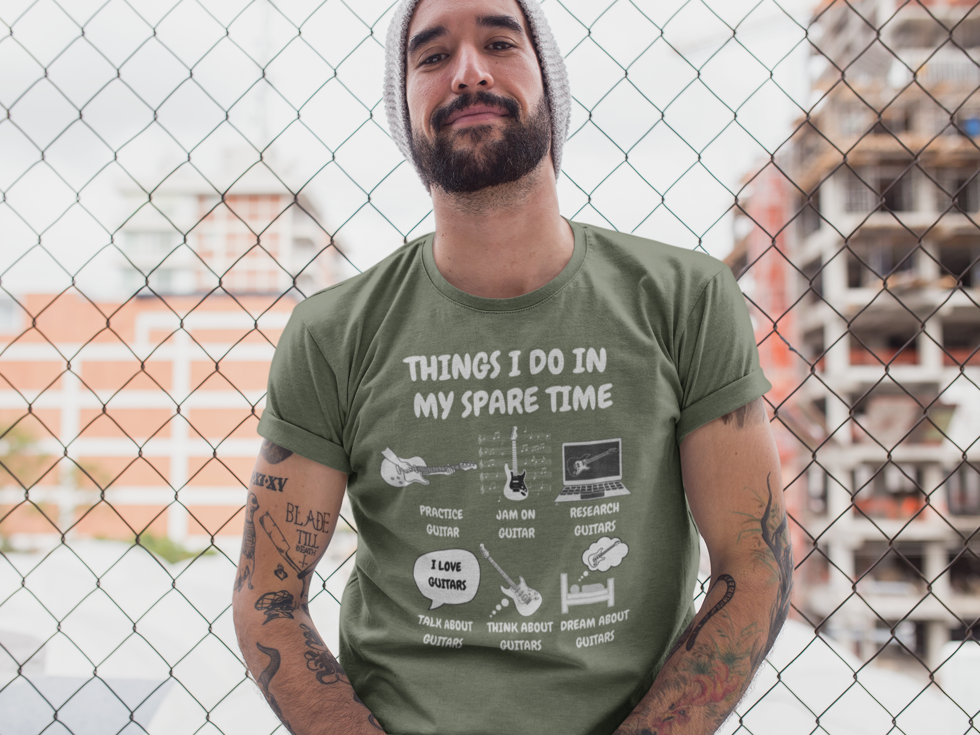 Things I Do in My Spare Time Guitar T-Shirt - Funny Guitarist Shirt