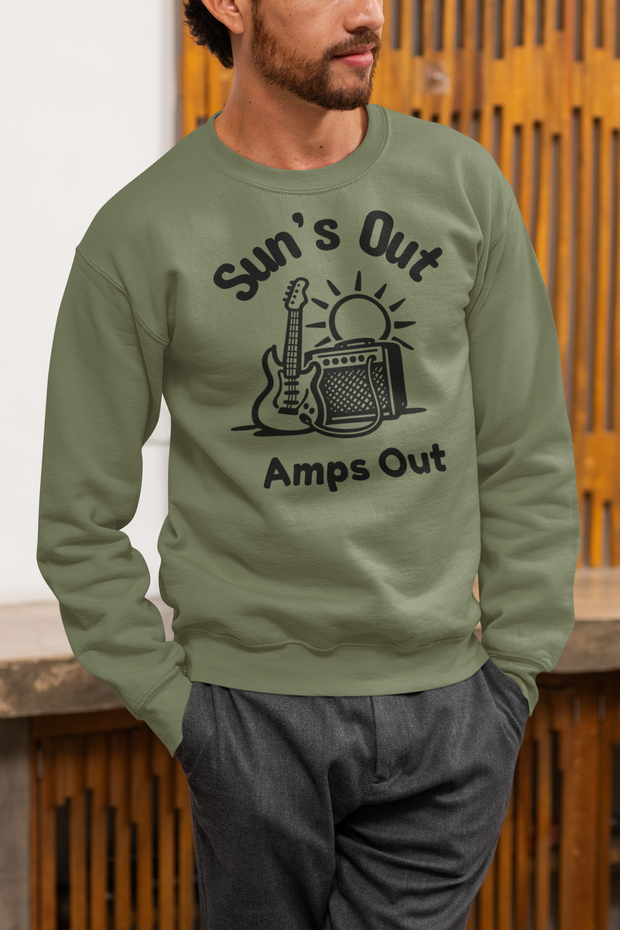 Sun’s Out Amps Out Sweatshirt - Funny Guitar and Live Music Sweater
