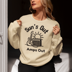 Sun’s Out Amps Out Sweatshirt - Funny Guitar and Live Music Sweater