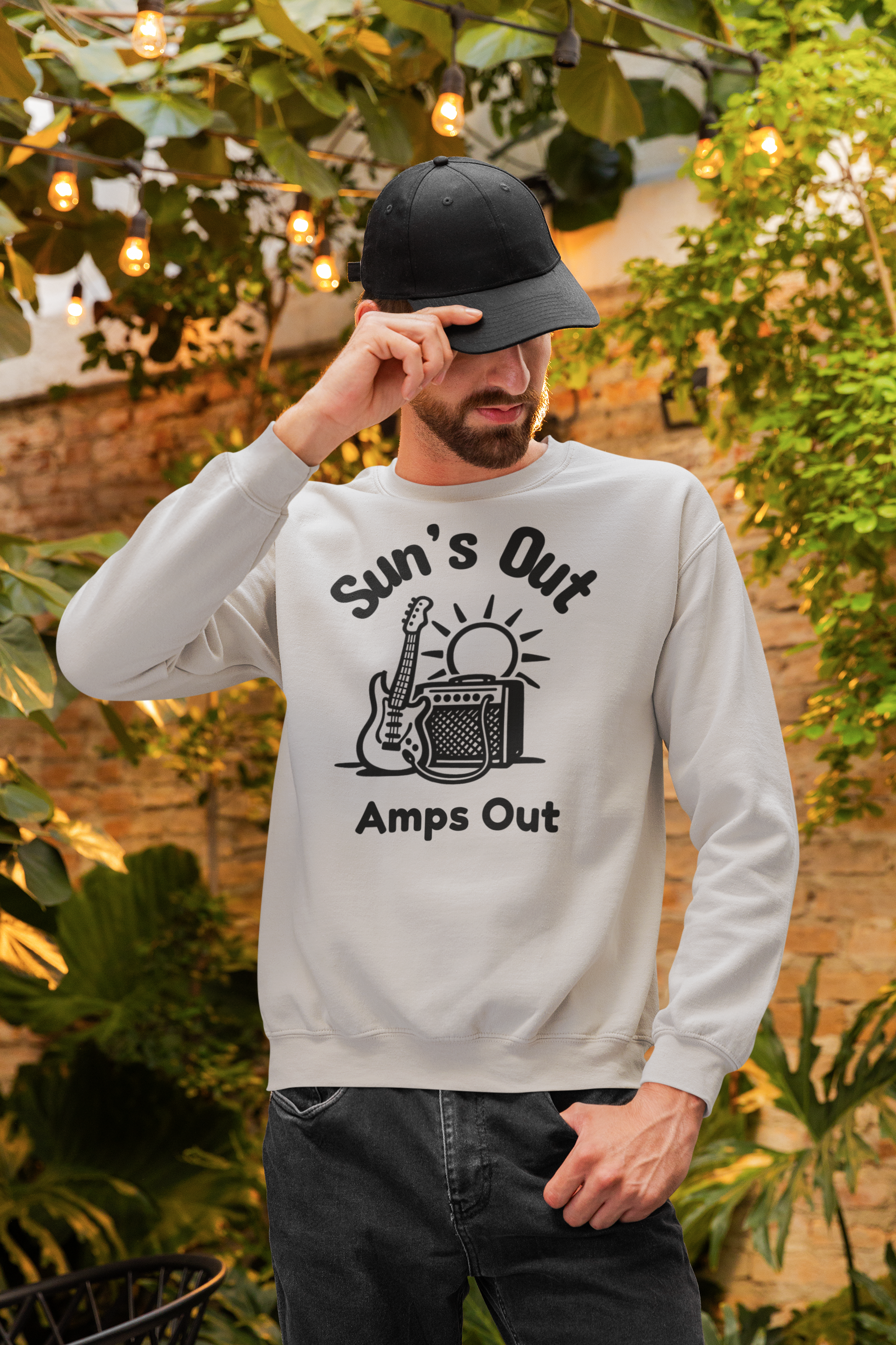 Sun’s Out Amps Out Sweatshirt - Funny Guitar and Live Music Sweater
