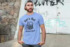 Sun’s Out Amps Out T-Shirt - Funny Guitar and Live Music Shirt