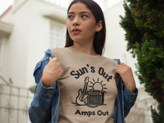 Sun’s Out Amps Out T-Shirt - Funny Guitar and Live Music Shirt