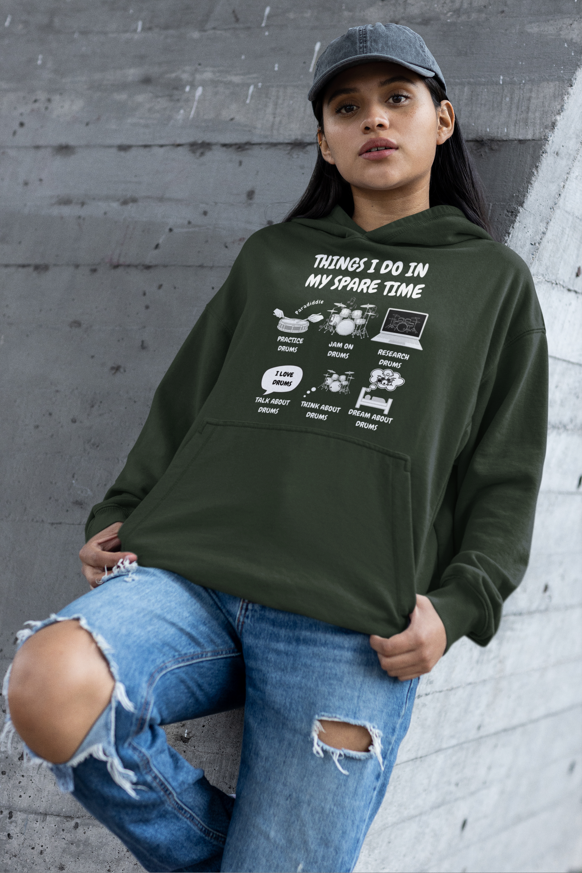 Things I Do in My Spare Time Drummer Hoodie - Funny Drummer Hoodie