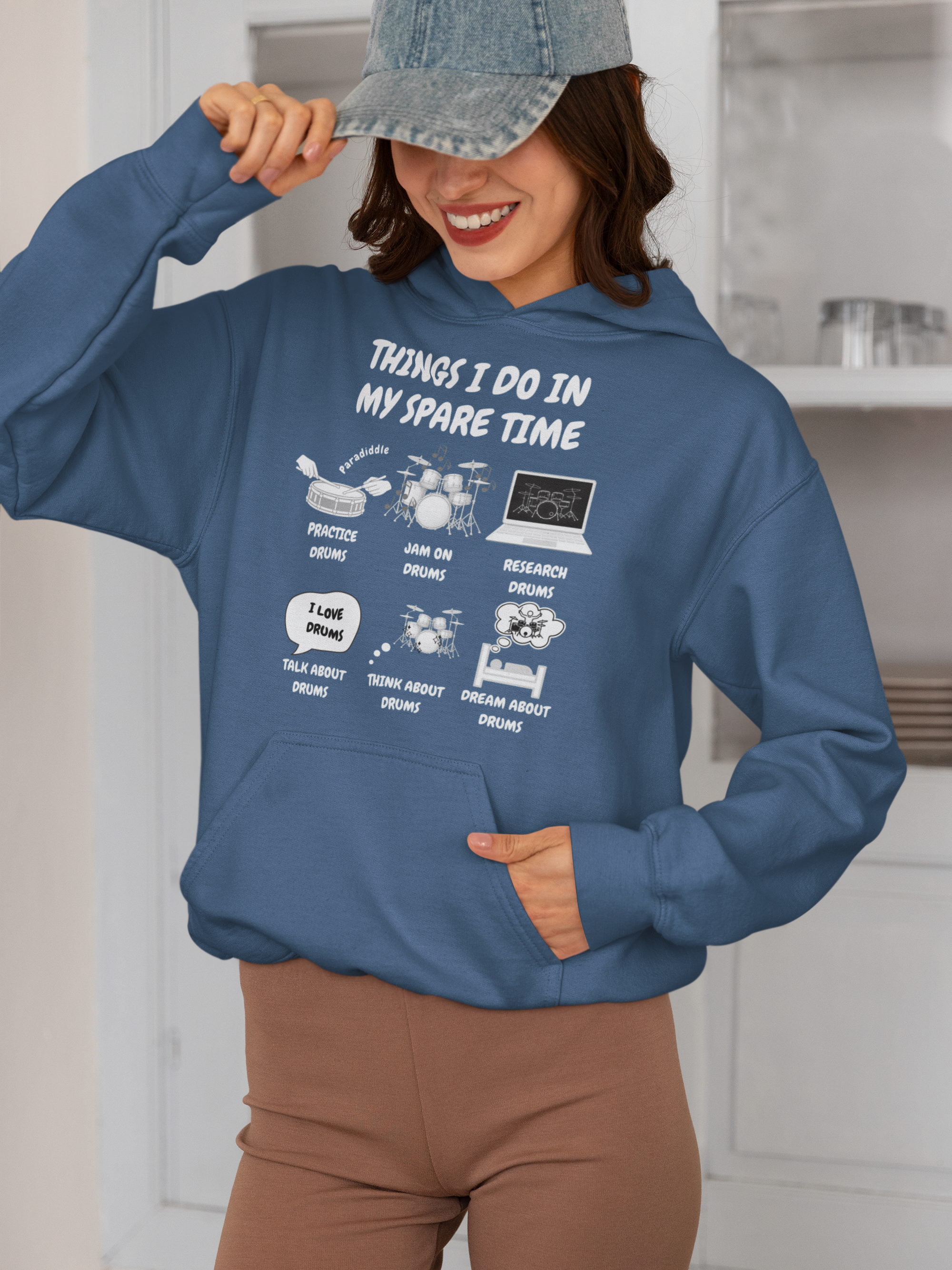 Things I Do in My Spare Time Drummer Hoodie - Funny Drummer Hoodie