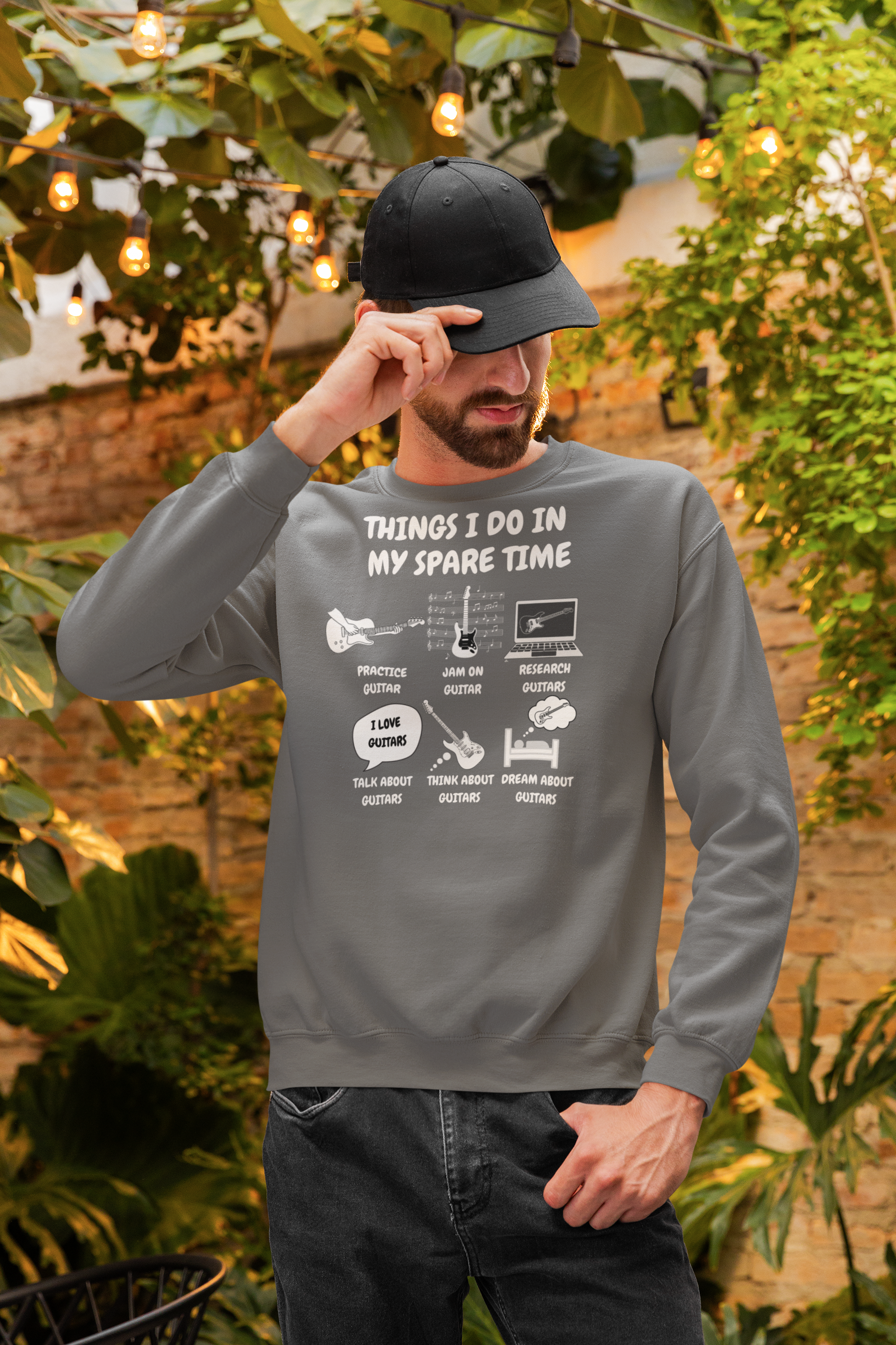 Things I Do in My Spare Time Guitar Sweatshirt - Funny Guitarist Sweater